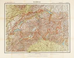 cca 1920 Flemmings Svájc térkép
