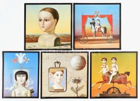 ca 1975 Ludwig Schwarzer 5 db reprodukció 19x18 cm