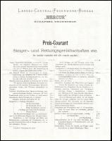 cca 1880 Országos Központi Tűzoltó Iroda Mercur árjegyzék mászó- és mentőszerekről 4 p