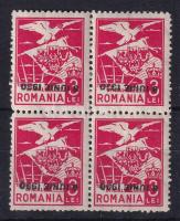 1930 Hivatalos Mi 15 négyestömb fordított felülnyomással / block of 4 with inverted overprint. Sign: Zoscsák