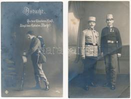 10 db katonai és háborús témájú képeslap, fotólap