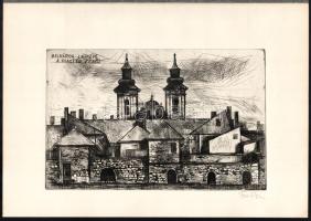 Olvashatatlan jelzéssel, 5 db grafika: Székesfehérvár részletek (Romkert, Szabadság tér stb.). Rézka...