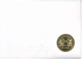 Németország 1997. 2,5E aranyozott fém "Brandenburgi kapu" érmés borítékban, bélyeggel, bél...