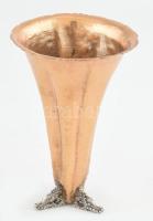 Art Deco réz váza, jelzés nélkül, m: 16 cm