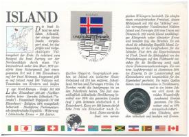 Izland 1984. 5Kr, felbélyegzett érmés borítékban, bélyegzéssel, német nyelvű leírással T:1 
Iceland...
