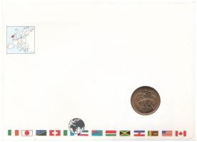 Írország 1992. 2p Cu-Ni, felbélyegzett érmés borítékban, alkalmi bélyegzéssel T:1- Ireland 1992. 2 P...