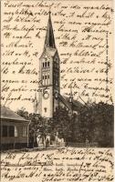 1903 Buziás, Római katolikus templom. Huzly István kiadása / Catholic church