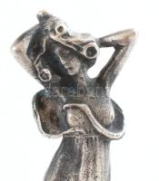 Ezüst (Ag) 4 db Szecessziós női alak, pecsétnyomó, jelzés nélkül, ismeretlen címeres vésettel, m: 8,...