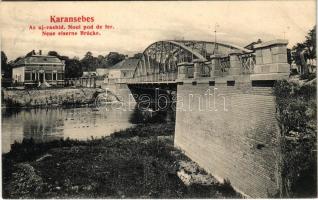 1906 Karánsebes, Caransebes; Az új vashíd / Noul pod de fer / Neue eiserne Brücke / new bridge