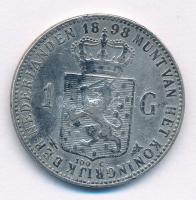 Hollandia 1898. 1G Ag T:2- kis ph. Netherlands 1898. 1 Gulden Ag C:VF small edge error Krause KM# 122