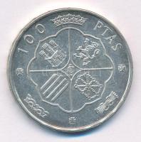 Spanyolország 1966. (68) 100P Ag "Franco" T:1- Spain 1966. (68) 100 Pesetas Ag "Franc...