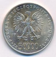 Lengyelország 1988. 50.000Zl Ag "A lengyel függetlenség 70. évfordulója" T:1,1- patina Pol...