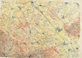 Zirc és Mór környékének térképe, kézzel rajzolt, 1:112500, 24×34 cm