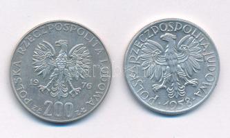 Lengyelország 1976. 200Zl Ag "XXI. Olimpia" + 1958. 5Zl Al T:1- patina Poland 1976. 200 Zł...