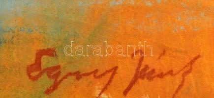 Egry József jelzéssel: Vízparti táj. Akvarell, pasztell, papír, Kissé sérült. Üvegezett fakeretben. ...