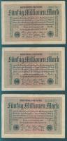 Német Birodalom / Weimari Köztársaság 1923. 50.000.000M (5x) fehér papíron, "Hakensterne" vízjellel T:I,I-