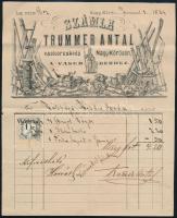 1884 Trummer Antal vaskereskedő Nagykőrös grafikus számla