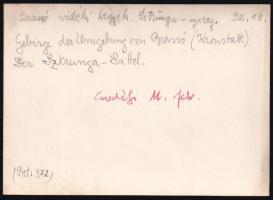 cca 1910 Brassó-vidéki hegyek, Erdélyi Mór felvétele, hátulján feliratozva, 11,5×16 cm / Brasov