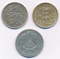 Észtország 1925. 10M Cu-Ni + Észtország 1934. 1K Cu-Al + Szíria 1950. 1L Ag T:1- patina
Estonia 192...