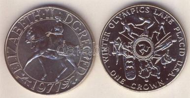Nagy-Britannia 1977. 25p "Koronázási évforduló" T:2 + Man szigetek 1980. 1C "Téli olimpia-Lake Placid" T:2