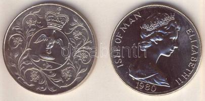 Nagy-Britannia 1977. 25p "Koronázási évforduló" T:2 + Man szigetek 1980. 1C "Téli oli...