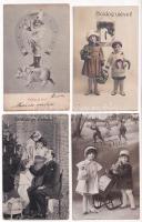 10 db RÉGI motívum képeslap és fotó vegyes minőségben: gyerek, párok, üdvözlő / 10 pre-1945 motive postcards and photos in mixed quality: children, couples, greetings