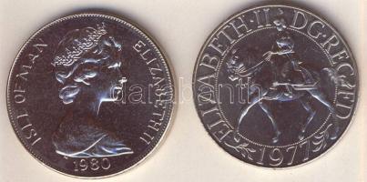 Nagy-Britannia 1977. 25p "Koronázási évforduló" T:2 + Man szigetek 1980. 1C "Moszkvai olimpia" T:2