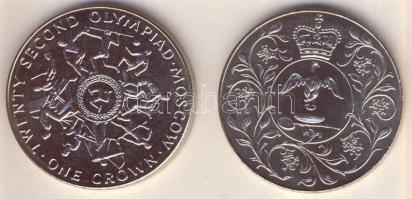 Nagy-Britannia 1977. 25p "Koronázási évforduló" T:2 + Man szigetek 1980. 1C "Moszkvai...
