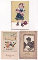 30 db RÉGI főleg motívum képeslap vegyes minőségben: gyerek, humor, üdvözlő, virág, litho / 30 pre-1...