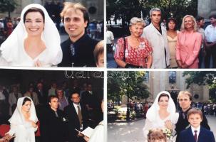 Esküvői képek (Kováts Adél), 23 db színes fotó, Kanyó Béla (1939-2020) fotóriporter jelzett felvétel...