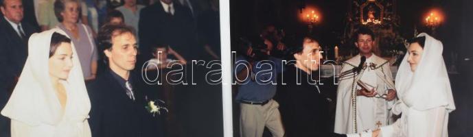 Esküvői képek (Kováts Adél), 23 db színes fotó, Kanyó Béla (1939-2020) fotóriporter jelzett felvétel...