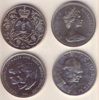 Nagy-Britannia 1965-1981. 1C "Churchill" + 25p (3klf) "Koronázási évforduló, Ezüstjubileum, Charles és Diana" T:2 Összesen 4klf db!