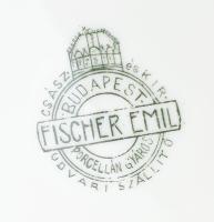 Fischer Emil porcelán emlék bögre. Kézzel festett, aranyozott porcelán, szerelmes emlék verssel néme...