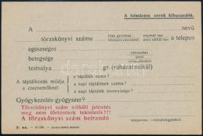 cca 1930 M. kir. állami gyermekmenhely levelezőlap, kitöltetlen