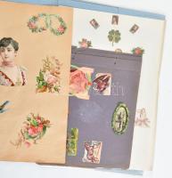 Vegyes régi gyűjtői képek, matricák, kb. 66 db, köztük litográfiák, és szecessziós darabok is, vegye...