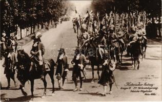 1908 Wien, Vienna, Bécs; Historischer Festzug. Gruppe IX. 2te Türkenbelagerung-Polnische Flügelreiter. Photographie u. Verlag Hofkunstanstalt J. Löwy / 60th Anniversary of Franz Josephs reign, military parade (EK)