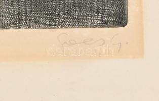 Olvashatatlan jelzéssel (Gacs Gábor?): Csendélet, rézkarc, papír, 32×40 cm