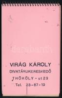 1938 Varga Károly divatáru-kereskedő pink bakelit borítású zsebnaptár