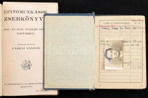 1907-1951 2 db zsebnaptár: Építőmunkások zsebkönyve 1907. és 1908. évekre szóló naptárral + Magyar R...