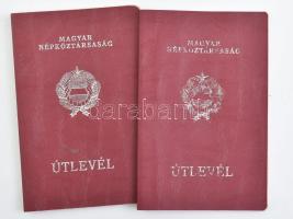 1978-1983 Magyar Népköztársaság által kiállított, 2 db fényképes piros útlevél