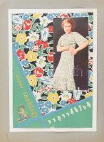 cca 1935 Goldberger textil divat reklám negatív nyomat 25x17 cm
