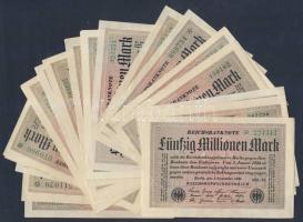 Német Birodalom / Weimari Köztársaság 1923. 50.000.000M (25x) fehér papíron, "Hakensterne" vízjellel T:I(többség),I-