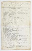 1854 A karászi eklézsia kézzel írt inventáriuma 4 p