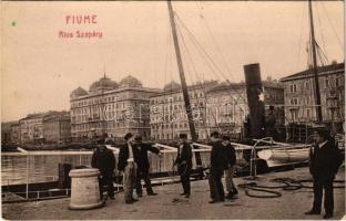 1907 Fiume, Rijeka; Riva Szapáry / kikötő, gőzhajó. W.L. 1210. / port, steamship (EK)