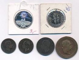 6db-os vegyes érme- és éremtétel, közte "Hertha Berlin" kétoldalas, részben multicolor Cu-Ni-Zn emlékérem + Olaszország 1866M 10c bronz "II. Viktor Emánuel" + 1873. "Hadiérem" bronz katonai érdemérem fül és mellszalag nélkül T:1-3 6pcs mixed coin and medallion lot, within "Hertha Berlin" kétoldalas, two-sided, parially multicolor Cu-Ni-Zn medallion + Italy 1866M 10 Centesimi bronze "Vittorio Emanuelle II" + Hungary 1873. "Military Medal" bronze medal without ear and ribbon C:UNC-F