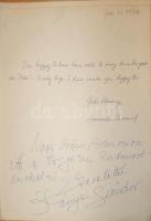 A Margitszigeti Szabadtéri Szinpad emlékkkönyvének lapjai operaénekesek és zeneszerzők aláírásával: Kónya Sándor,Annabelle Bernard, Rózsa Miklós, Kánya Lajos és mások