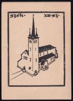 Debreczeni László (1903-1968): Szék. Linómetszet, papír. Jelzés nélkül. 10,5x8 cm