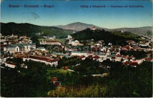1916 Brassó, Kronstadt, Brasov; látkép a Fellegvárral / Panorama mit Schlossberg / general view