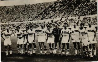 1953 Magyar Aranycsapat, foci csapat, labdarúgók (non PC) + 1953 Labdarúgó 6 : 3 LONDON-WEMBLEY alkalmi bélyegzés (EK)