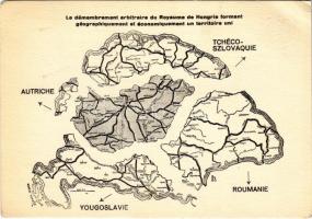 A feldarabolt Magyarország. Kiadja a Magyar Nemzeti Szövetség, francia nyelvű térképes lap / Trianon map of the dismembered Hungary, irredenta. French language (EK)